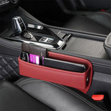 Universal Fit Car Gap Filler, Premium Leather Car Seat Organizer, SUV Truck Essentials (burgundy, 1 Pack)