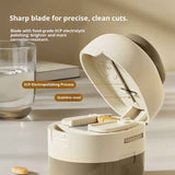 Adjustable Pill Cutter Splitter for Small Tiny Large Pills - Cuts Multiple Pills at a Time,1/2 & 1/4 Cuts,Accurate Alignment & Easy Cutting,Hidden Sharp Blade, Bottom Storage