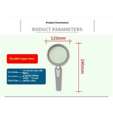 15X Magnifying Glass with Light,  Large Handheld Magnifier, USB Rechargeable for Low Vision Seniors with Macular Degeneration, Reading, Jewelry, Coins - Grey