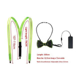 2 Pcs/Set, Light Up Men's LED Suspenders And Bow Tie, Perfect for Music Festival Halloween Costume Party, Christmas