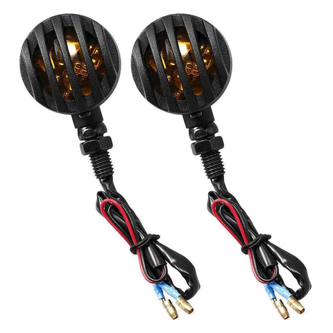 LED Motorcycle Turn Signals - 2 Pack Universal Bullet Blinker, Wire Rear Mount Signal Lights Kit for Motorcycles, Bobbers, Bikes