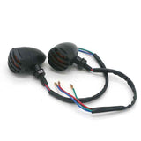 LED Motorcycle Turn Signals - 2 Pack Universal Bullet Blinker, Wire Rear Mount Signal Lights Kit for Motorcycles, Bobbers, Bikes
