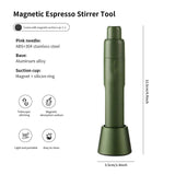 Retractable Espresso Stirrer Tools for Barista, Magnetic  Espresso Distribution Tool with Stainless Steel Needles (Green)