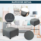 Cover Rectangle Large Thick Stretchable Slipcover for Square and Rectangle Furniture Protector Footstool Cover for Living Room Decor,Dark Grey,S In Australia - Darrahopens