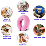 Inflatable Dog Cone Collar for After Surgery, Doggie Neck Blow up Donut Recovery ECollar, Soft Adjustable Dog Cone for Small Medium Large Dogs and Cats (S, Pink) In Australia - Darrahopens