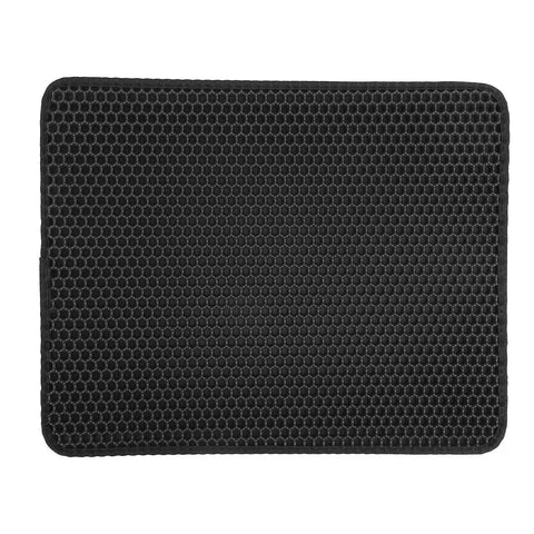 Cat Litter Mat,Double Layer Honeycomb Cat Litter Trapping Mat, Non Slip Waterproof Urine Proof Cat Litter Box Mat for Floor, Kitty Litter Rug, Cat Supplies, Black 30*30cm In Australia - Darrahopens