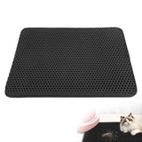 Cat Litter Mat,Double Layer Honeycomb Cat Litter Trapping Mat, Non Slip Waterproof Urine Proof Cat Litter Box Mat for Floor, Kitty Litter Rug, Cat Supplies, Black 30*30cm In Australia - Darrahopens