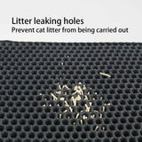 Cat Litter Mat,Double Layer Honeycomb Cat Litter Trapping Mat, Non Slip Waterproof Urine Proof Cat Litter Box Mat for Floor, Kitty Litter Rug, Cat Supplies, Black 30*30cm In Australia - Darrahopens