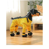 Dog Boots Leggings Waterproof Dog Pants Anti-Slip Dog Shoes Pet Paws Protector Dirty-Proof Dog Outdoor Walking Running Hiking Booties (Yellow, M) In Australia - Darrahopens