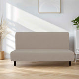 Stretch  Queen Size Couch Cover Sofa Bed Cover Furniture Protector with Elastic Bottom, Elastic waterproof milk silk armless sofa cover universal folding sofa bed cover（Shallow Mocha） In Australia - Darrahopens