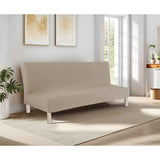 Stretch  Queen Size Couch Cover Sofa Bed Cover Furniture Protector with Elastic Bottom, Elastic waterproof milk silk armless sofa cover universal folding sofa bed cover（Shallow Mocha） In Australia - Darrahopens