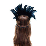 Peacock Feather Fascinator Decorative Feather Headpiece Crown Headdress Costume Halloween Headband for Party（adult version） In Australia - Darrahopens