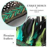Peacock Feather Fascinator Decorative Feather Headpiece Crown Headdress Costume Halloween Headband for Party（adult version） In Australia - Darrahopens