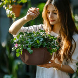Hanging Planters for Outdoor Plants, 3 Pack 10 Inch Hanging Baskets for Plants Outdoor with Rustproof Chain, Fabric Hanging Pots for Plants, Hanging Planter for Balcony Porch Deco In Australia - Darrahopens