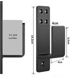 2x4 Door Barricade Brackets Heavy Duty 2pcs Door Bar Holder Brackets for Home Security Black
