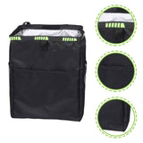 2pcs Hanging Car Trash Can with Storage Pockets, Waterproof Leakproof Oxford Auto Garbage Bag, Multi-Use Organizer for Outdoor Traveling,Home (Black printed green ribbon) In Australia - Darrahopens