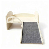 Wooden Guinea Pig Rabbit Bed with Stable Stairs & Mat Castle for Dwarf Rabbit Chinchillas Hamster Ferret for Fun（Right staircase） In Australia - Darrahopens