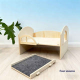 Wooden Guinea Pig Rabbit Bed with Stable Stairs & Mat Castle for Dwarf Rabbit Chinchillas Hamster Ferret for Fun（Right staircase） In Australia - Darrahopens