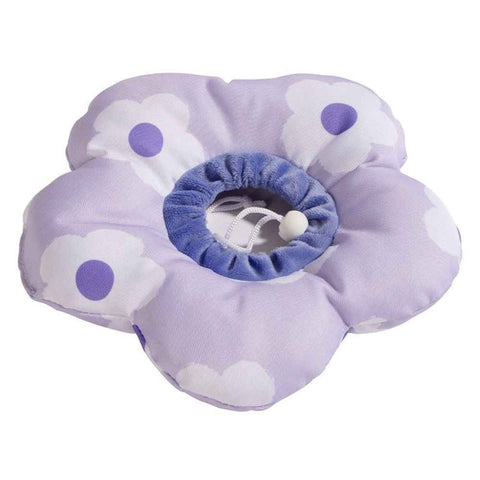 Cat Cone Collar,Cute Waterproof Cat Recovery Collar,Anti-Bite Lick Wound Healing Safety Elizabethan e Collar for Cats,Purple Flower All-Season Style(S) In Australia - Darrahopens