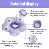 Cat Cone Collar,Cute Waterproof Cat Recovery Collar,Anti-Bite Lick Wound Healing Safety Elizabethan e Collar for Cats,Purple Flower All-Season Style(S) In Australia - Darrahopens