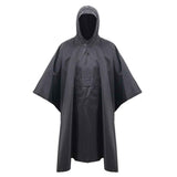 Hooded Rain Poncho for Adult with Pocket, Waterproof Lightweight Unisex Raincoat for Hiking Camping Emergency（black） In Australia - Darrahopens