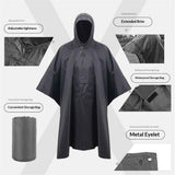 Hooded Rain Poncho for Adult with Pocket, Waterproof Lightweight Unisex Raincoat for Hiking Camping Emergency（black） In Australia - Darrahopens