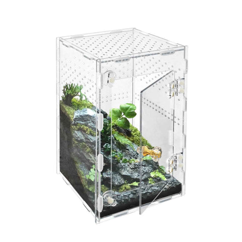 Acrylic Jumping Spider Enclosure Box: Transparent Habitat with Ventilation Holes, Escape-Proof Terrarium for Reptile Pet, Easy to Clean & Observe In Australia - Darrahopens
