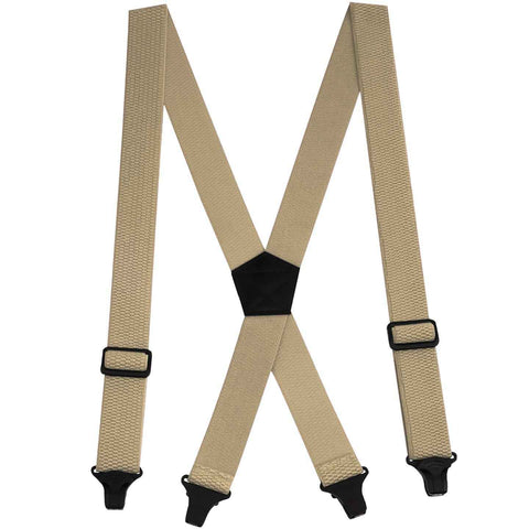 3.8cm four clip heavy-duty work shoulder strap X-shaped invisible back strap adjustable back strap beige In Australia - Darrahopens