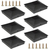 4x4 column caps (actual 3.5 "x 3.5") for wooden columns, durable powder coated fence caps for decks, terraces, and fences, weather resistant and rust resistant, 4x4 metal column caps (6-piece set)