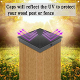4x4 column caps (actual 3.5 "x 3.5") for wooden columns, durable powder coated fence caps for decks, terraces, and fences, weather resistant and rust resistant, 4x4 metal column caps (6-piece set)