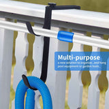 Heavy Duty Pool Pole Hangers - Adjustable Hooks for Poles, Hoses, Skimmers - Black Fence Hooks for Hanging Swimming Pool Accessories - Garden Tools (2 Pack) In Australia - Darrahopens