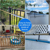 Heavy Duty Pool Pole Hangers - Adjustable Hooks for Poles, Hoses, Skimmers - Black Fence Hooks for Hanging Swimming Pool Accessories - Garden Tools (2 Pack) In Australia - Darrahopens