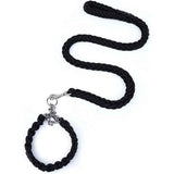 Dog collar and rope, heavy-duty nylon braided rope, sturdy dog collar, suitable for training and walking of small, medium and large dogs (black) In Australia - Darrahopens