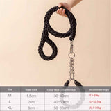 Dog collar and rope, heavy-duty nylon braided rope, sturdy dog collar, suitable for training and walking of small, medium and large dogs (black) In Australia - Darrahopens
