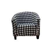 1 Piece Stretch Black/White Barrel Chair Slipcovers with Arms, Round Soft Armchair Sofa Cover Removable Couch Furniture Protector for Bar Living Room Bedroom Hotel Counter In Australia - Darrahopens
