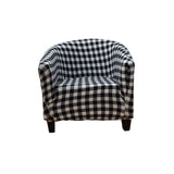 1 Piece Stretch Black/White Barrel Chair Slipcovers with Arms, Round Soft Armchair Sofa Cover Removable Couch Furniture Protector for Bar Living Room Bedroom Hotel Counter In Australia - Darrahopens
