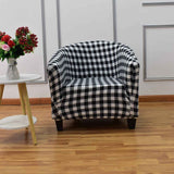 1 Piece Stretch Black/White Barrel Chair Slipcovers with Arms, Round Soft Armchair Sofa Cover Removable Couch Furniture Protector for Bar Living Room Bedroom Hotel Counter In Australia - Darrahopens