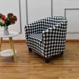 1 Piece Stretch Black/White Barrel Chair Slipcovers with Arms, Round Soft Armchair Sofa Cover Removable Couch Furniture Protector for Bar Living Room Bedroom Hotel Counter In Australia - Darrahopens