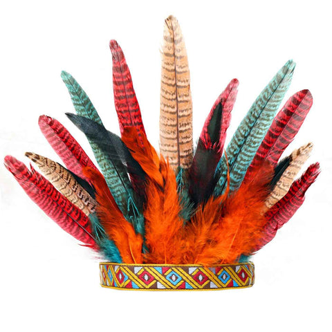 Peacock Feather Headband Headpiece Fascinator Headdress   Cosplay Headwear Stage photography runway props（55-60CM） In Australia - Darrahopens