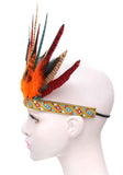 Peacock Feather Headband Headpiece Fascinator Headdress   Cosplay Headwear Stage photography runway props（55-60CM） In Australia - Darrahopens