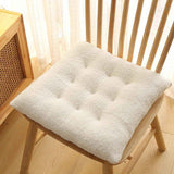 Autumn and winter thick chair cushions, plush cushions, dining chair cushions, office student cushions, chair cushions, winter fart cushions (white, 40*40cm) In Australia - Darrahopens