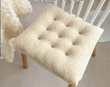 Autumn and winter thick chair cushions, plush cushions, dining chair cushions, office student cushions, chair cushions, winter fart cushions (white, 40*40cm) In Australia - Darrahopens