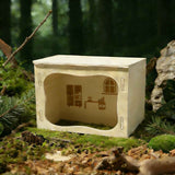 Hamster hiding place, wooden cabin, small animal, pet tunnel, exploration toy, dwarf hamster, sand rat, hedgehog, mouse's secret peephouse (study) In Australia - Darrahopens