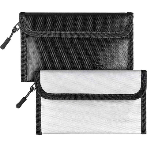 Fireproof Bag (8 x 5 inches) 5200℉ Heat Insulated, Fireproof Money Bag with Zipper for Cash (2-Pack  Black, white) In Australia - Darrahopens