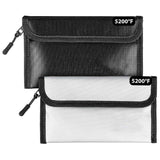 Fireproof Bag (8 x 5 inches) 5200℉ Heat Insulated, Fireproof Money Bag with Zipper for Cash (2-Pack  Black, white) In Australia - Darrahopens