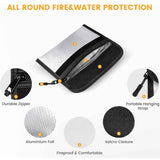 Fireproof Bag (8 x 5 inches) 5200℉ Heat Insulated, Fireproof Money Bag with Zipper for Cash (2-Pack  Black, white) In Australia - Darrahopens