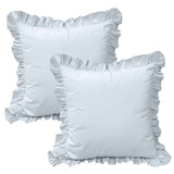 A set of two light blue pleated European style pillowcases, chic farmhouse European style pillowcases, retro super soft and breathable, suitable for bedrooms In Australia - Darrahopens