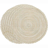 38cm Round Braided Placemats Set of 4, Washable Heat Resistant Circle Boho Place Mats for Kitchen Dining Table -（beige） In Australia - Darrahopens