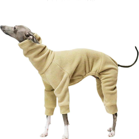 High neck pullover jumpsuit, thickened high neck four legged suit, khaki warm pet clothing, small (khaki M) In Australia - Darrahopens
