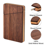 Wood Business Card Holder Wooden Magnetic Business Card Case Portable Simple (Black Walnut) In Australia - Darrahopens